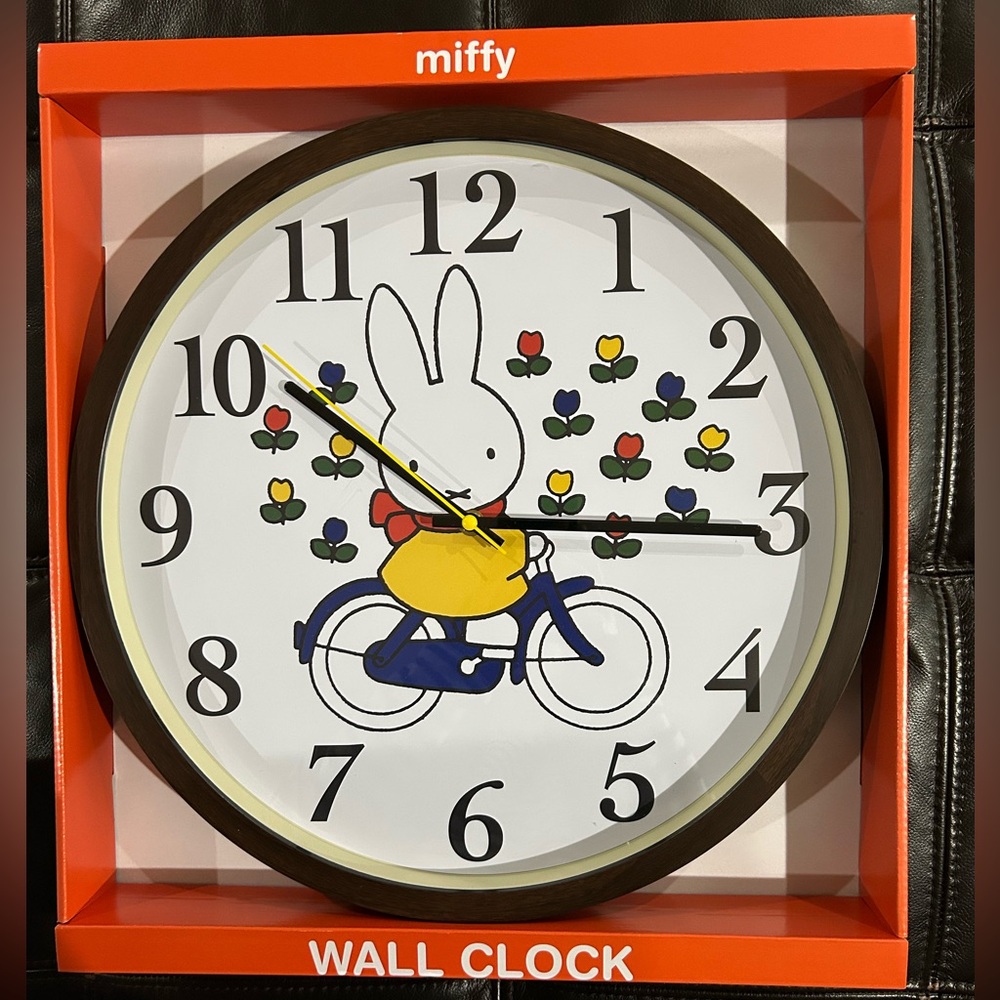 BNWT Miffy Multicolor Bicycle Wall Clock